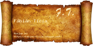 Fábián Tícia névjegykártya